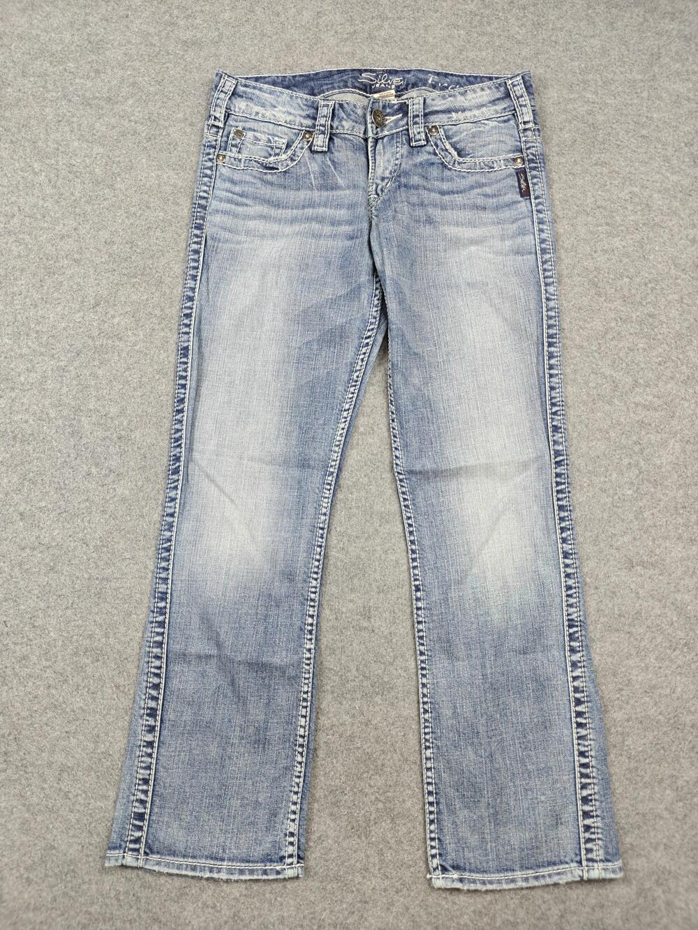 Silver Jeans Frances Capri Jeans Womens 27 Blue Light Wash Stretch 31 Inseam